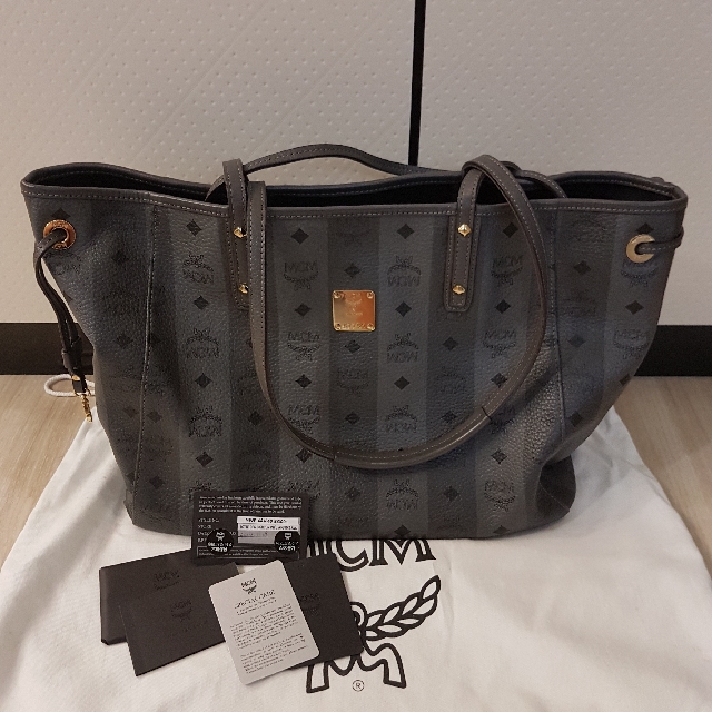 Gray mcm tote bag clearance