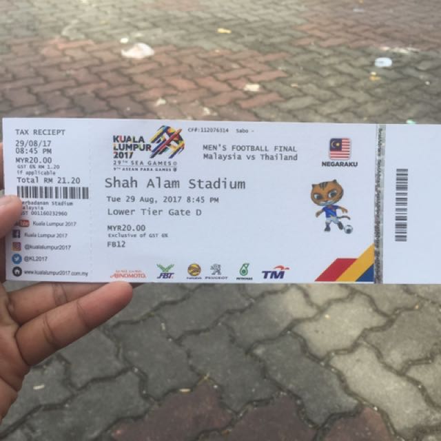 Final Football Sukan Sea 2017 Malaysia Vs Thailand Tickets Vouchers Event Tickets On Carousell