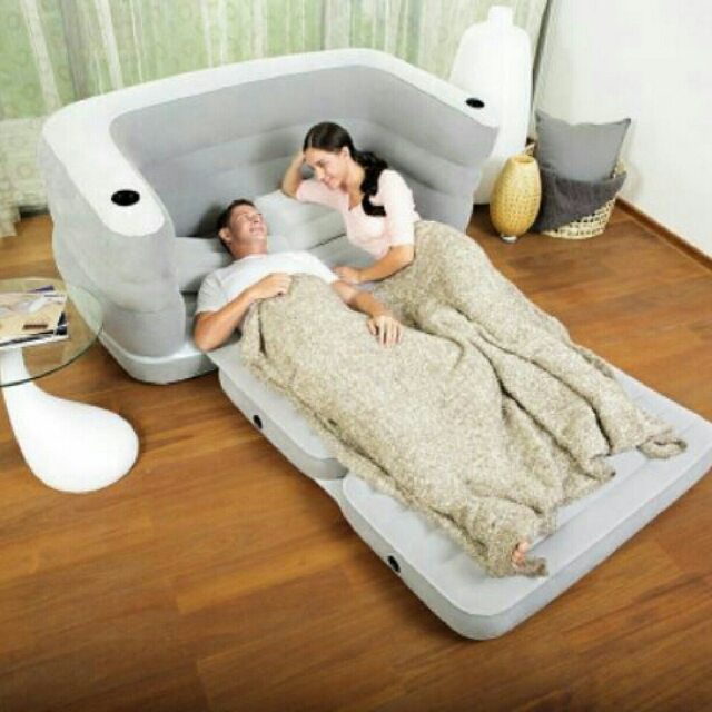 Inflatable sofa couch double airbed mattress pillow (Category: Sofas) located in Manila. Submitted by meannd (Listing ID 124493954, Image 3). Description: .