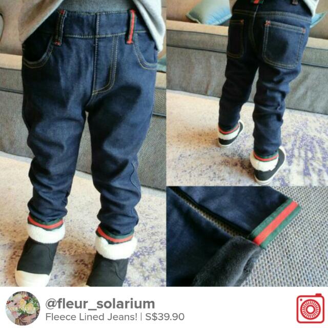 kids fleece lined jeans