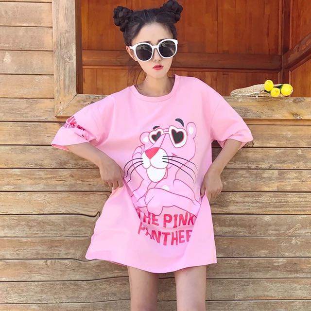 Pink Panther Mid Long Oversized T Shirt