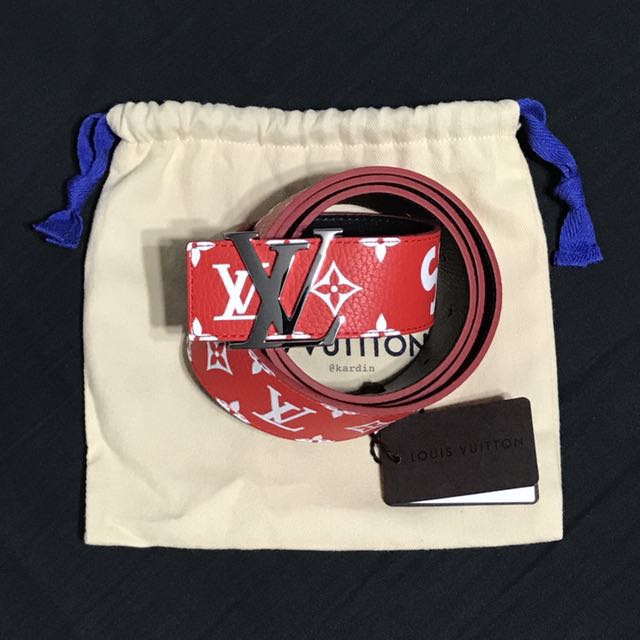 Louis Vuitton Ultra rare 100/40 LV x Supreme Red Monogram Belt