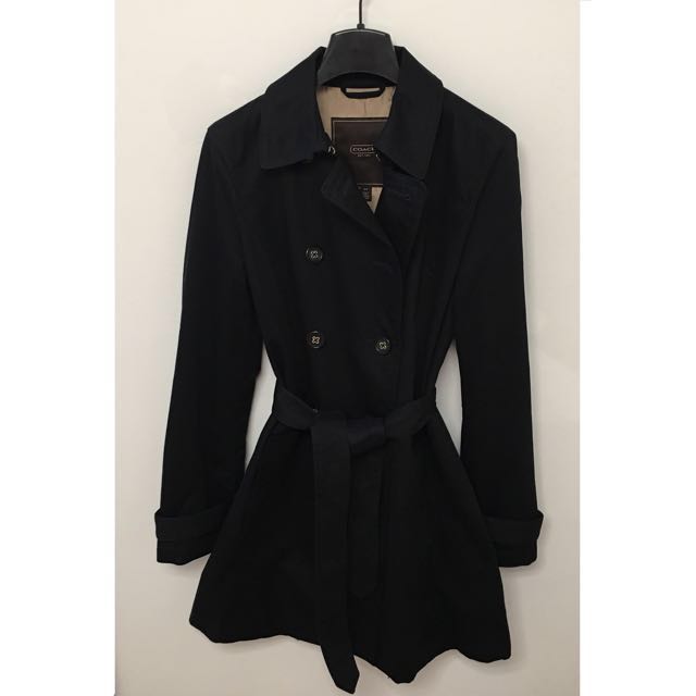 coach trench coat black