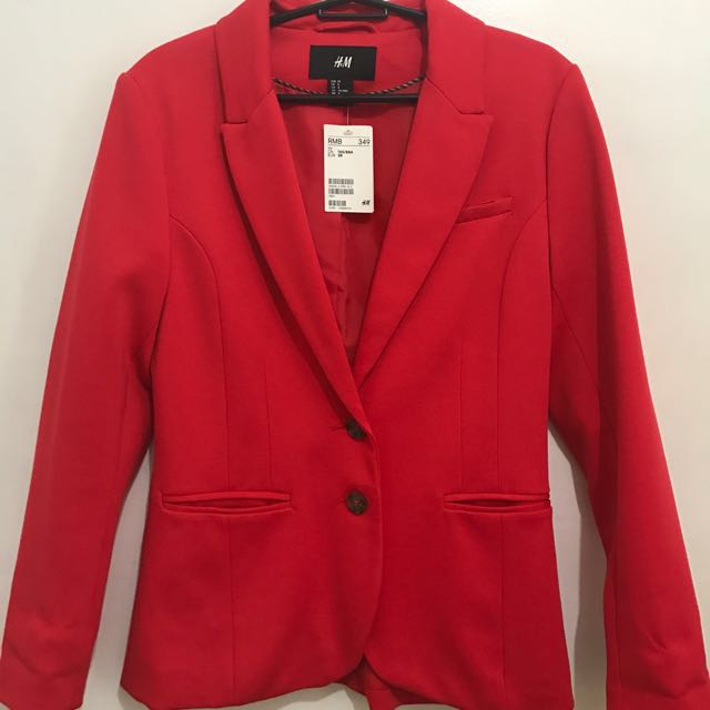 h&m red blazer
