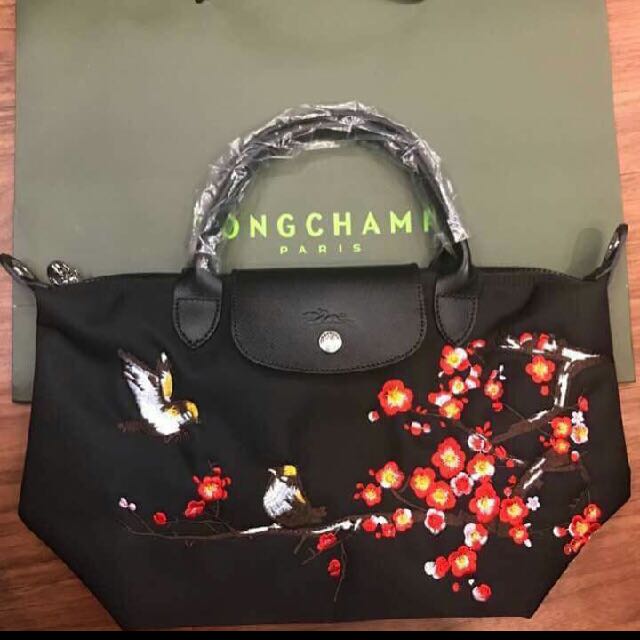 Longchamp with Embroidery Design