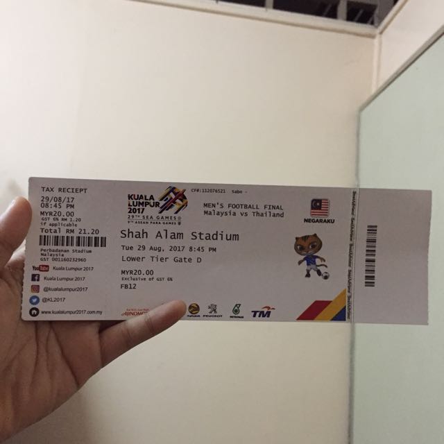 TIKET FINAL MALAYSIA VS THAILAND, Tickets & Vouchers, Local Attractions