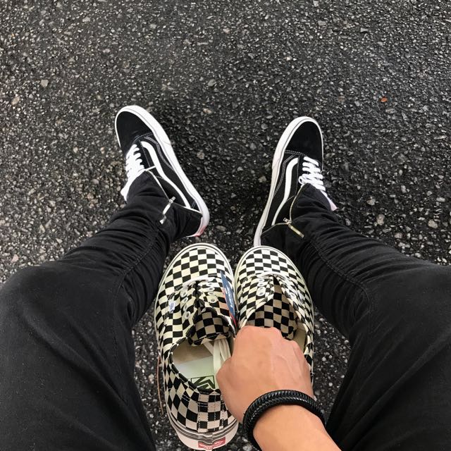 vans authentic checkerboard on feet vans authentic checkerboard on feet