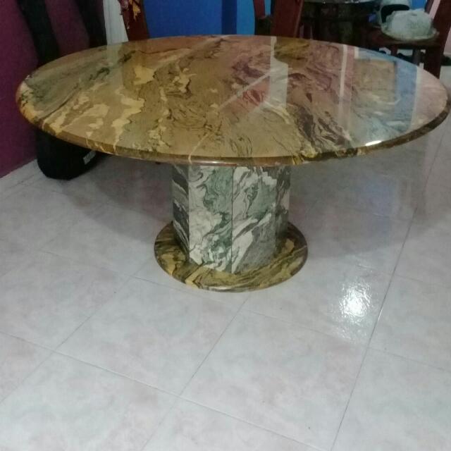 Slash Moving Out Genuine Marble Top Round Dining Table