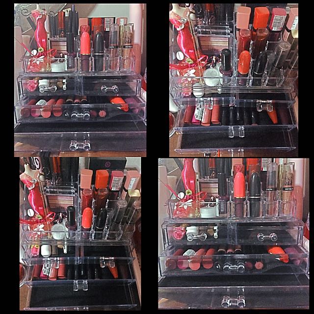 Acrylic Makeup Organizer/ Cosmetic Storage (Category: Makeup) located in Manila. Submitted by everythinchic (Listing ID 119518093, Image 3). Description: With 4 drawers Storage for cosmetics, jewelry, watches and other items. Different sizes grid design to better accommodate different cosmetics. It can be superimposed combination of crystal clear, waterproof wild fashion Environmental PS material (non toxic environmental protection, quality inspe