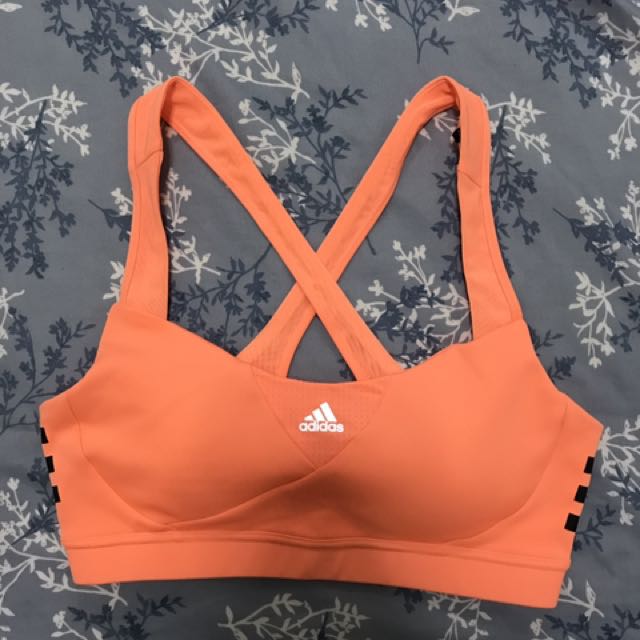 adidas orange sports bra
