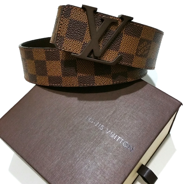 Louis Vuitton, Accessories, Authentic Louis Vuitton Damier Graphite Lv  Initials Buckle Belt Size 936 M9808