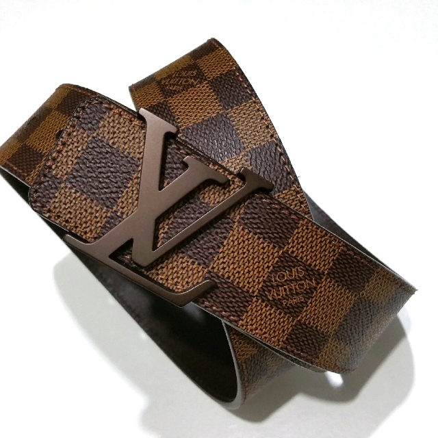 Louis Vuitton, Accessories, Authentic Louis Vuitton Damier Ebene Lv  Initiales Buckle Belt Size 936 M9807