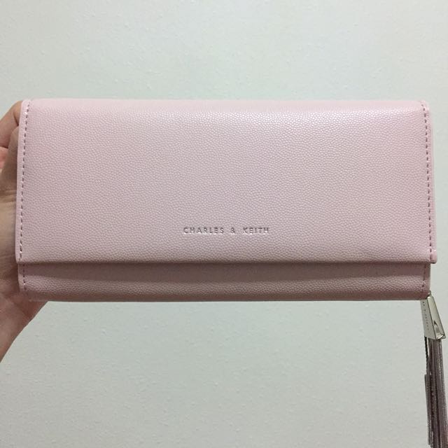 Charles Keith Tassel Wallet In Pastel Pink Women S Fashion Bags Wallets On Carousell