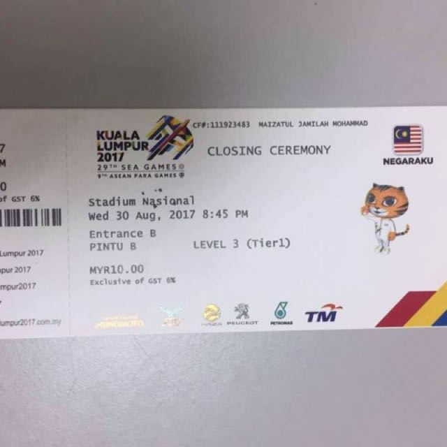 Closing Ceremony Sea Games Upacara Penutup Sukan Sea Tickets Vouchers Event Tickets On Carousell