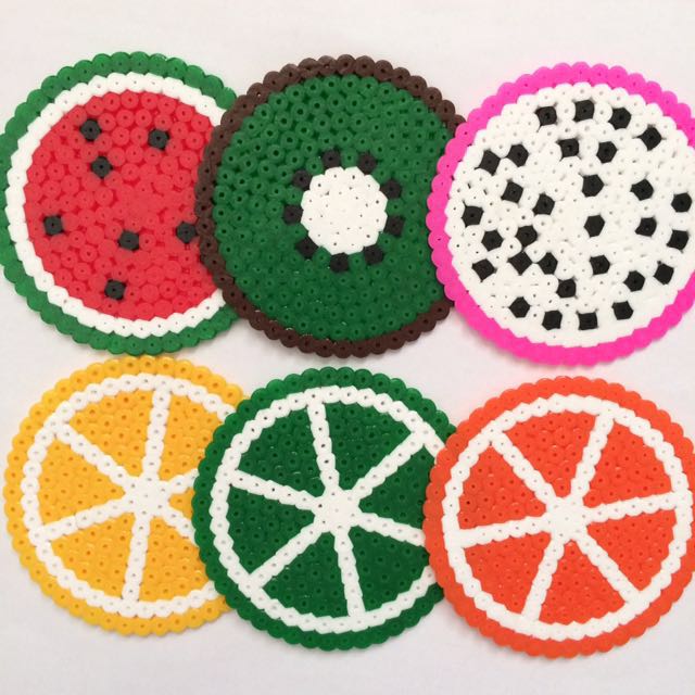 Fruits Mix Ikea Pyssla Beads Coaster Design Craft Handmade Goods Accessories On Carousell