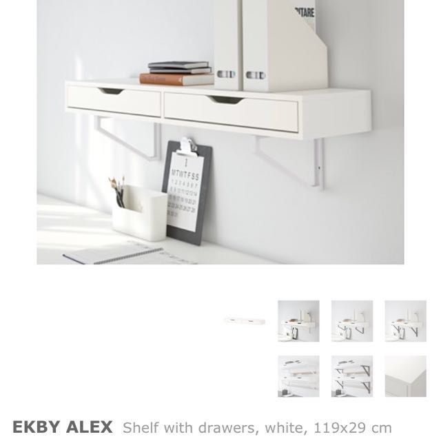 Ikea Combination Makeup Vanity. Ekby Alex Wall Mount Shelf And Mirror,  Furniture & Home Living, Furniture, Shelves, Cabinets & Racks On Carousell