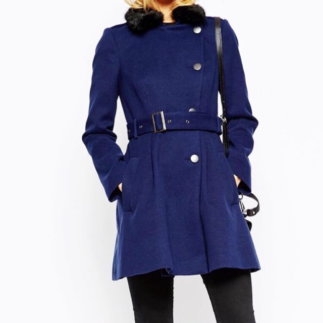 Navy Skater Coat in Style. Tagged at 