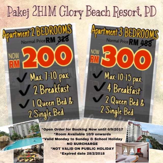 Pakej 2h1m Glory Beach Resort Port Dickson Tickets Vouchers Gift Cards Vouchers On Carousell