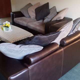 Sofa set , coffee table and rug