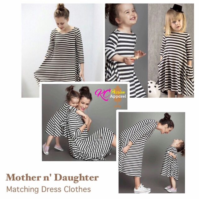 Mother N Daughter Twinning Dress Clothes Babies Kids Girls