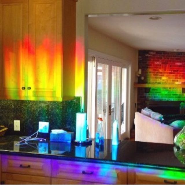 Decorative Window Film Holographic Prismatic Etched Glass Effect Fill Your House with Rainbow Light 24 X 36 Panels