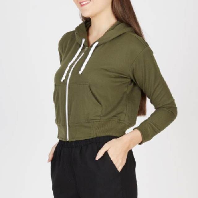 jaket crop army