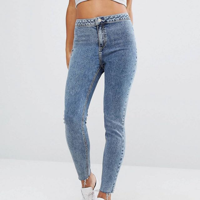 petite acid wash jeans