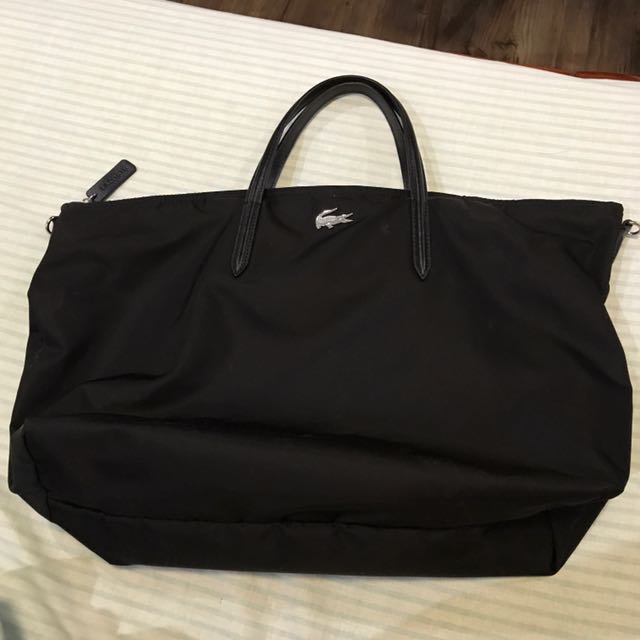 lacoste black tote bag