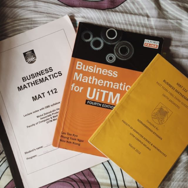 Business Math Uitm Mat112 Books Stationery Books On Carousell