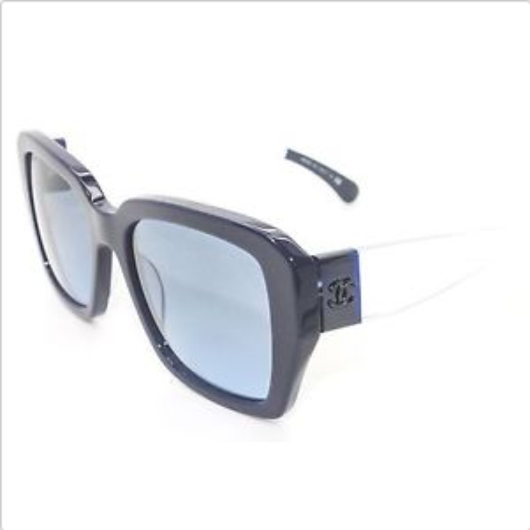 Chanel Black and Clear Square Frame Polarized Sunglasses - 5263