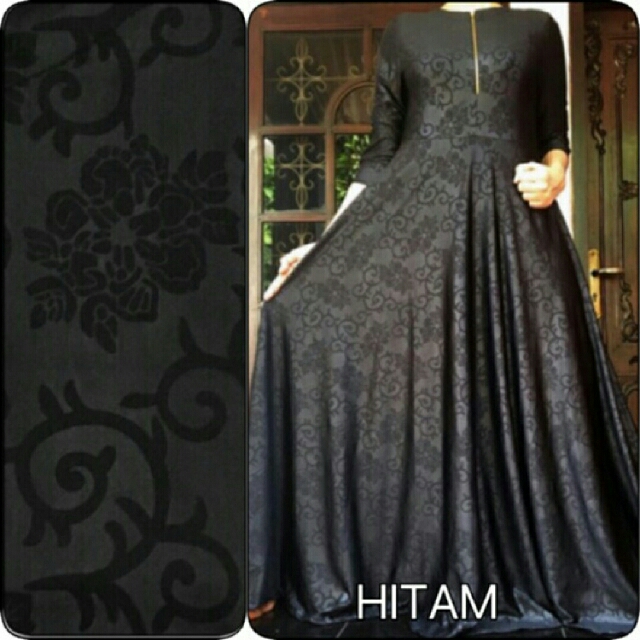  Gamis Embos Hitam  Nusagates