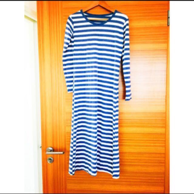 Light Blue Long Dress Casual Muslimah Maternity Smart Casual