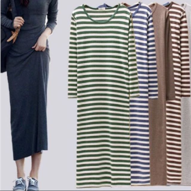 Light Blue Long Dress Casual Muslimah Maternity Smart Casual