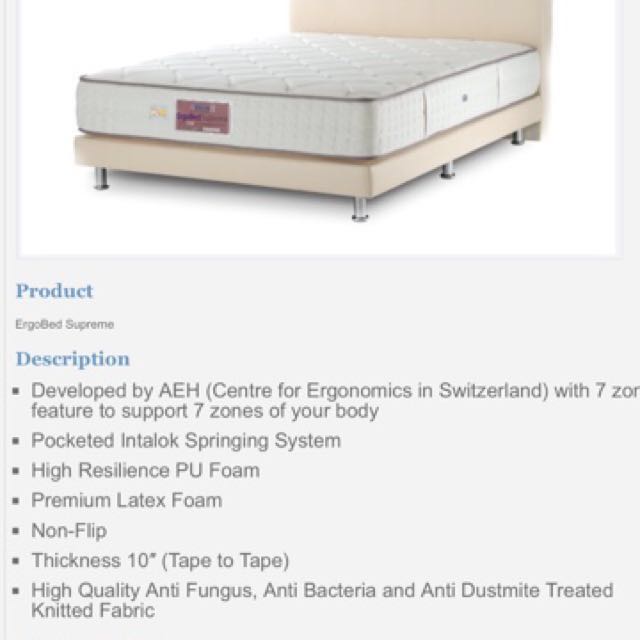 MATTRESS Vono Ergobed Supreme King Mattress Back Care 15 Year Warranty