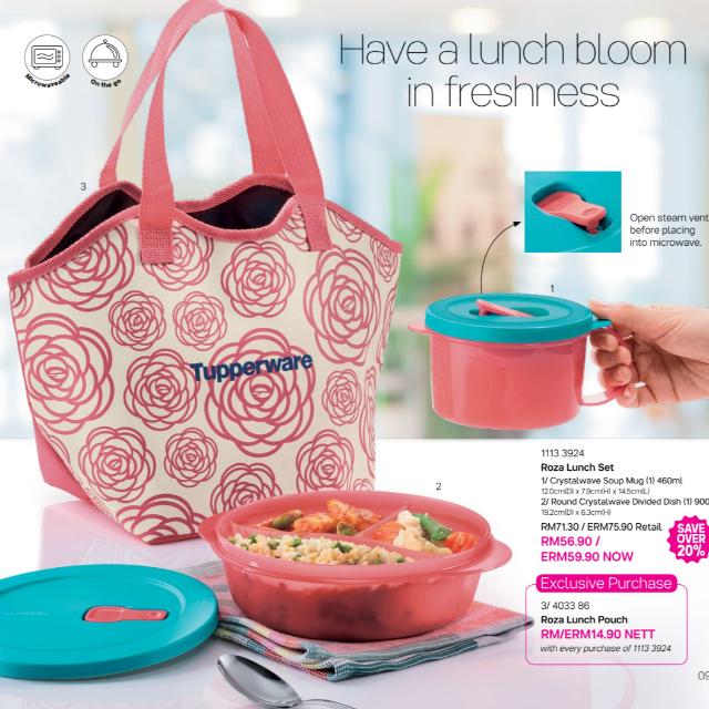 Tupperware Roza Lunch Set With Pouch Crystalwave Lunch Tupperware Roza Lunch Set With Pouch Crystalwave Lunch
