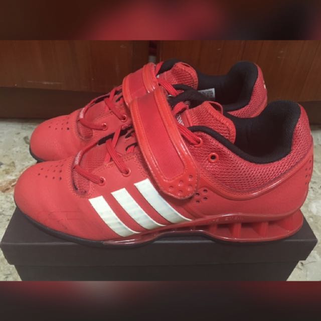 red adipower weightlifting shoes