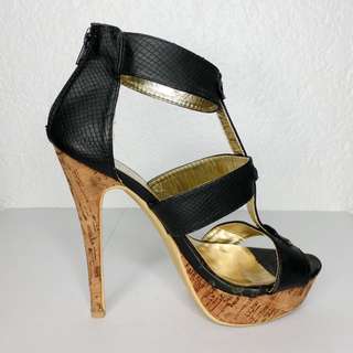 Black Open Toe Heels