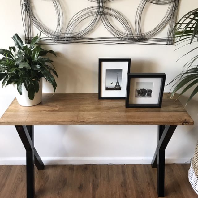 Hardwood Timber And Metal Console Table Brand New Home