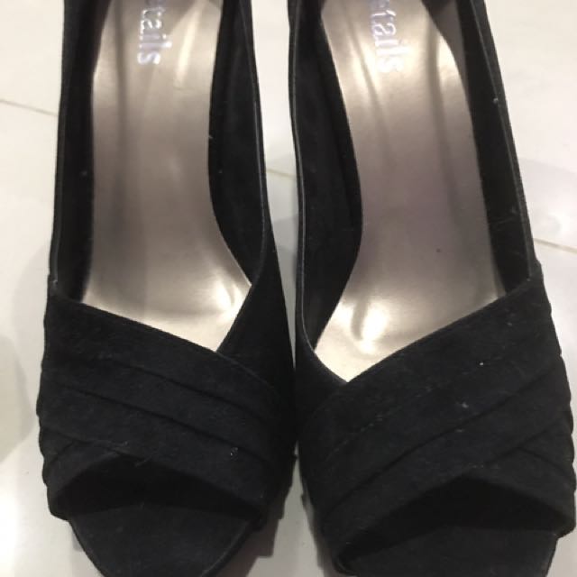 High Heels Hitam Polos Fesyen Wanita Sepatu Di Carousell