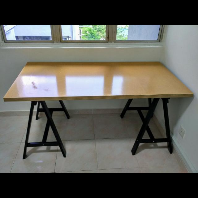Ikea Linnmon Table Top & Oddvald Legs, Furniture & Home Living