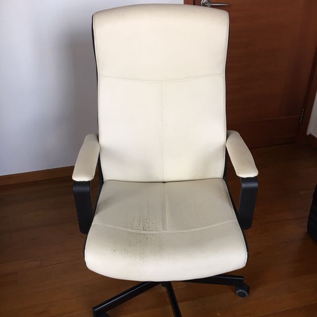IKEA Malkolm Millberget kimstad white executive chair Furniture Home Living Furniture Chairs on Carousell