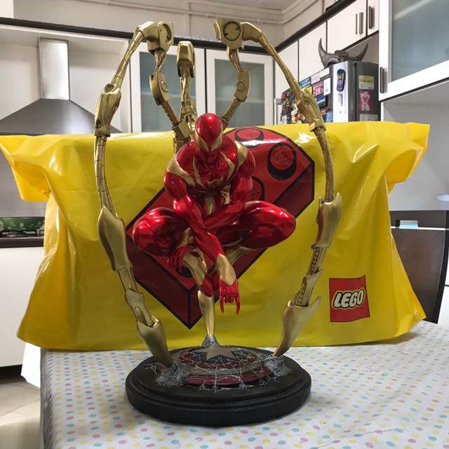 iron spiderman statue