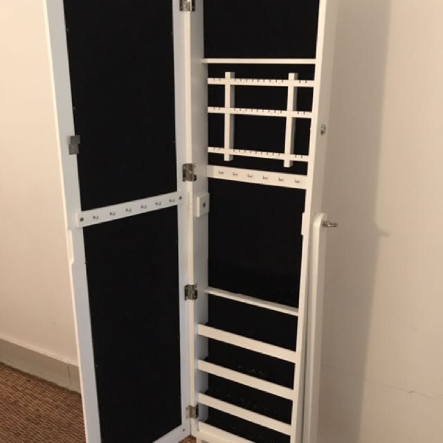 Multi Compartment Jewelry Organizer Cabinet With Mirror Home Jewelry Organizer Cabinet With Mirror