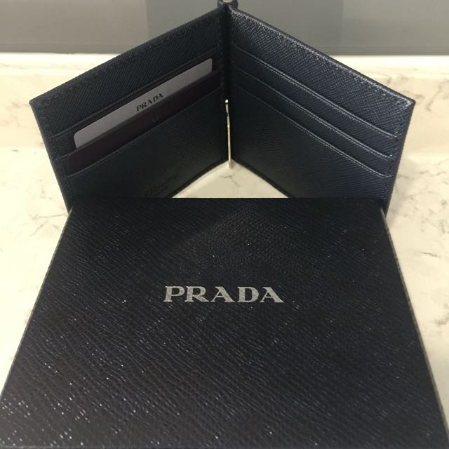 Prada Men Money Clip, Luxury, Bags & Wallets on Carousell