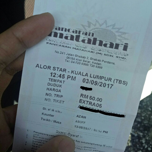 Tiket Bas Online Perdana Tiket Bas Pancaran Alorstar Tbs Tickets Vouchers Event Tickets On Carousell carousell