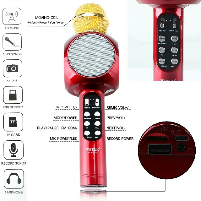 WS-1816 Wireless Bluetooth Karaoke Handheld Mic Player Speaker KTV Microphone (Category: Microphones) located in Manila. Submitted by meannd (Listing ID 125306065, Image 2). Description: .