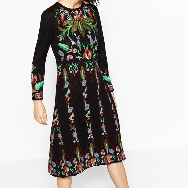 Zara Limited Edition Embroidered Dress 
