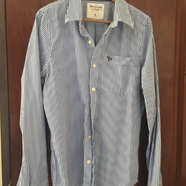 Abercrombie \u0026 Fitch Striped blue shirt