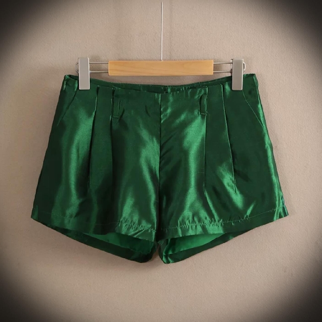 BN Emerald Green Silky Satin Shorts 
