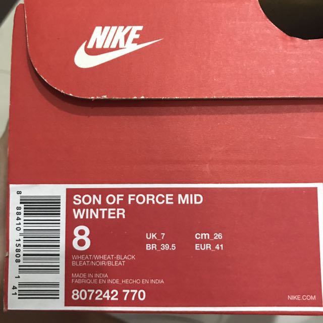 nike son of force mid winter wheat